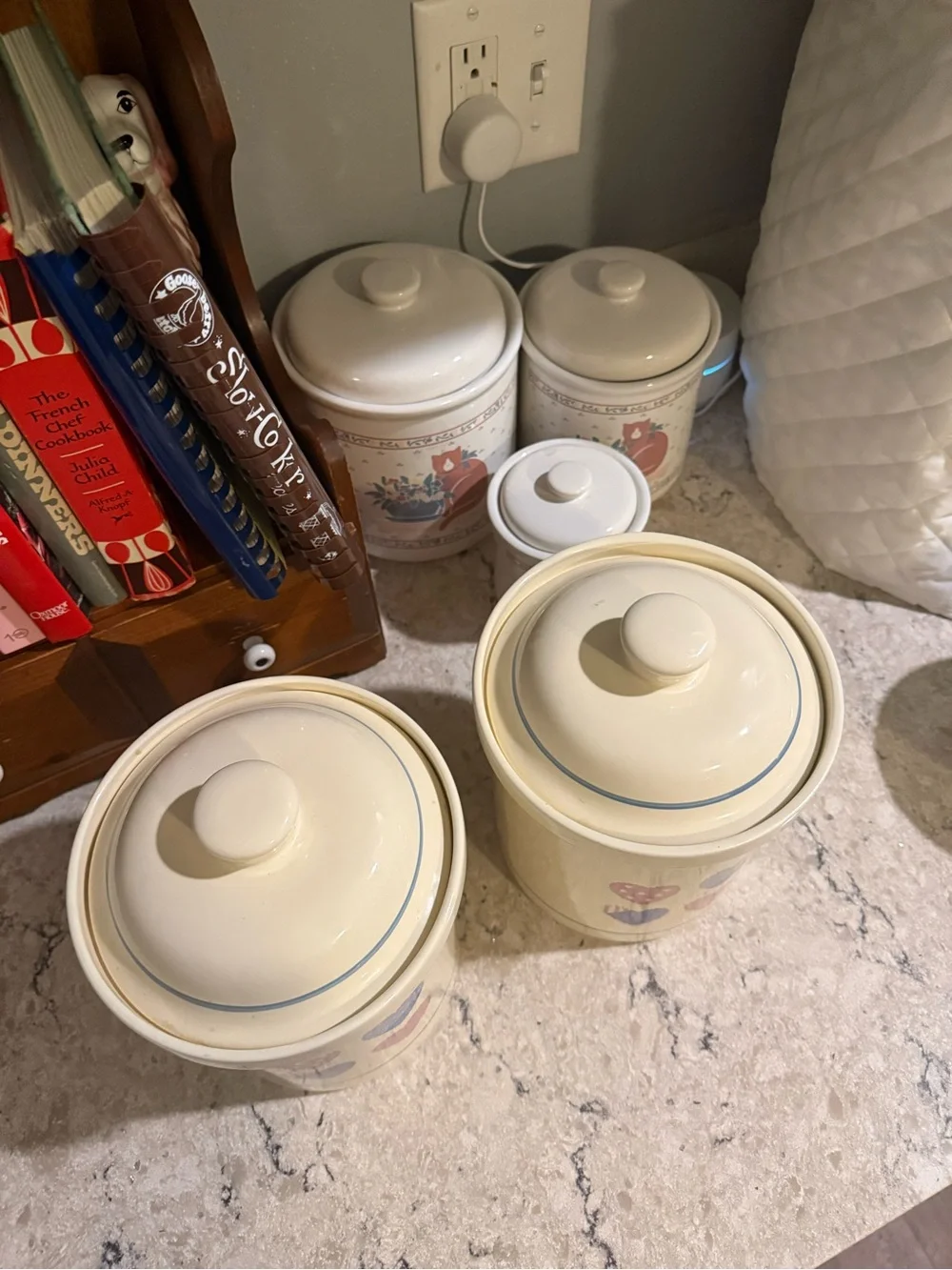Vintage Treasure Craft Auntie ‘Em Canisters Heart to Heart pattern